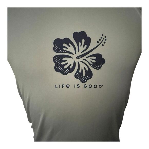 Life Is Good Shirt Womens Sz Med  White Floral Flower Graphic Tee Tank Summer - Picture 7 of 12
